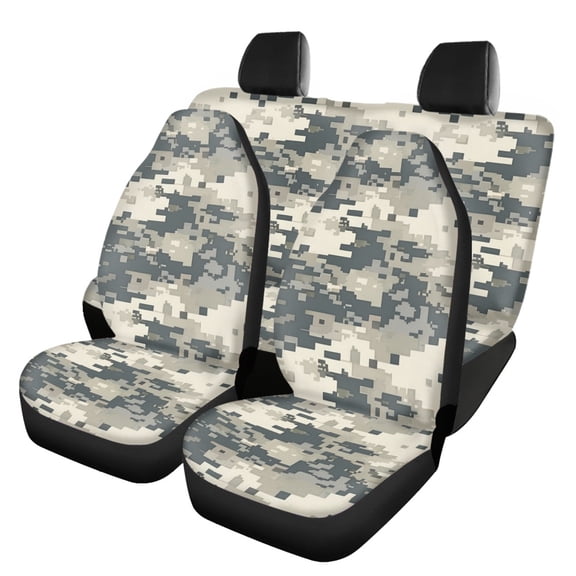 Uourmeti Car Seat Covers Full Set Interior Accessories Polyester, Compatible with Automotive Seats SUV Seats, for Cars Truck, Digital Camo Pattern