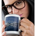 thumbnail image 2 of 3drose, Svalbard, Norway. Landscape of Mountain Reflection and Sky., 11oz Two-tone Black Mug, 2 of 6