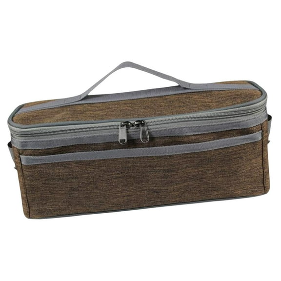 Bolsa de almacenamiento de vajilla de varios bolsillos, bolsa organizadora, bolso de mano, accesorios, bolsa de almacenamiento de equipos para acampar Tela Oxford Marrón DYNWAVEMX Organizador de vajilla