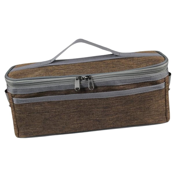Vajilla Almacenamiento Bolsa Organizador Bolsa Utensilio Vajilla Titular Caso Portador Tote Tela Oxford Marrón Zulema Organizador de vajilla