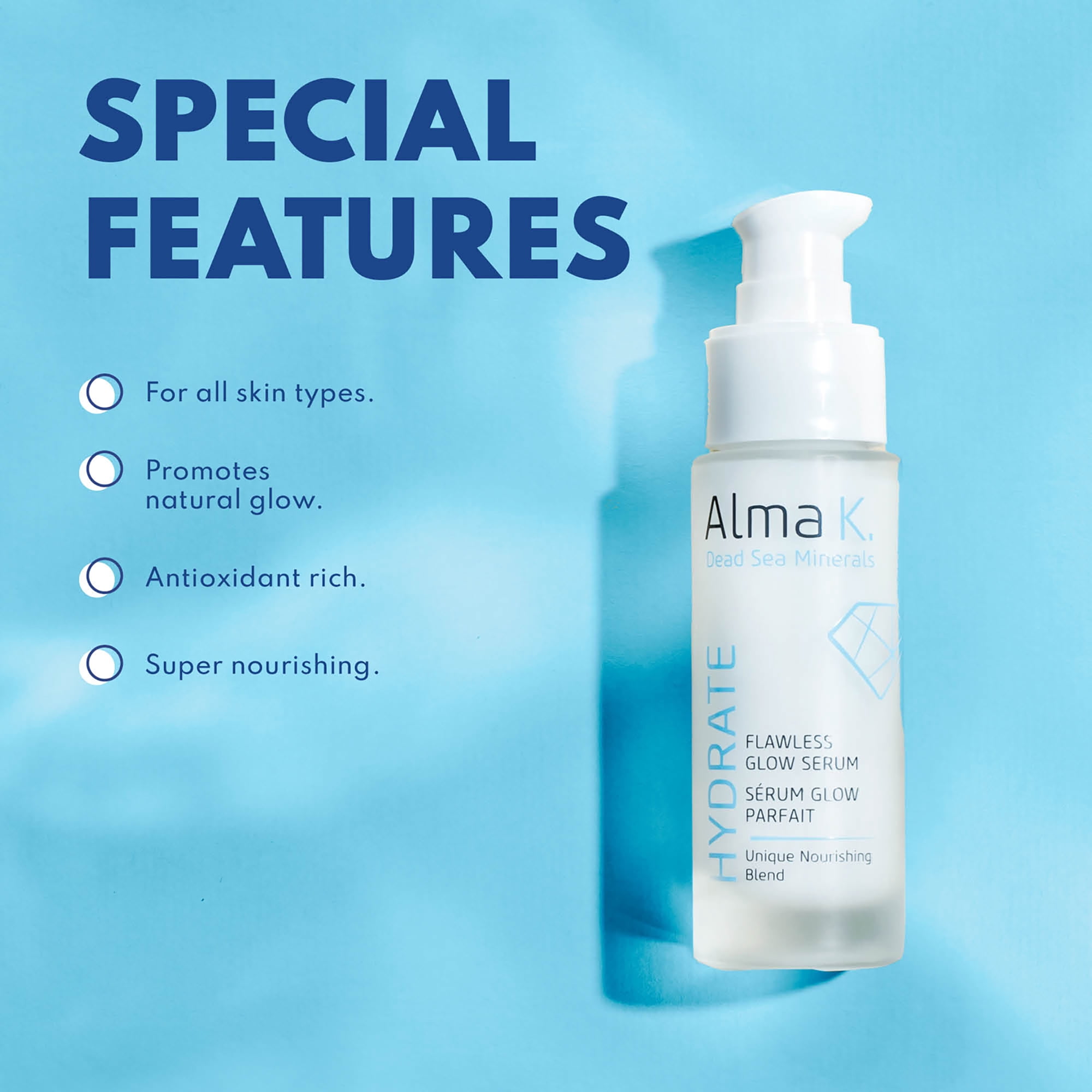 Alma K Flawless Glow Serum, Face Serum for Women, 1 oz