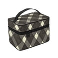 thumbnail image 4 of Handbag Travel Bag Cosmetic Bag 9×6.3×6.7in Multi-Function Bag Large Capacity For Camping Travel Family Travel Argyle Plaid Dimgray_95746_3, 4 of 6