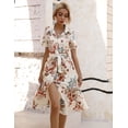 thumbnail image 1 of Generic Women's Clothes Hot-Selling European Goods 2025 Summer Tight Waist Single-Breasted Printed Short Sleeve Dress, 1 of 1