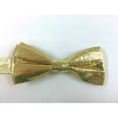 Satin Trim Tuxedo Trousers - Men's Formal Tuxedo Solid Color Satin Adjustable Classic Pre-Tied Bow, Gold