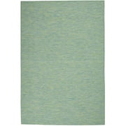 Nourison Positano Indoor/Outdoor Modern Solid Blue/Green 5' x 7' Area Rug, (5' x 7')