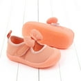 thumbnail image 2 of Baby Girls Mary Jane Flats with Bownot Non Slip Soft Sole Rubber Newborn Infant Toddler First Walker Cirb Shoes, 2 of 6