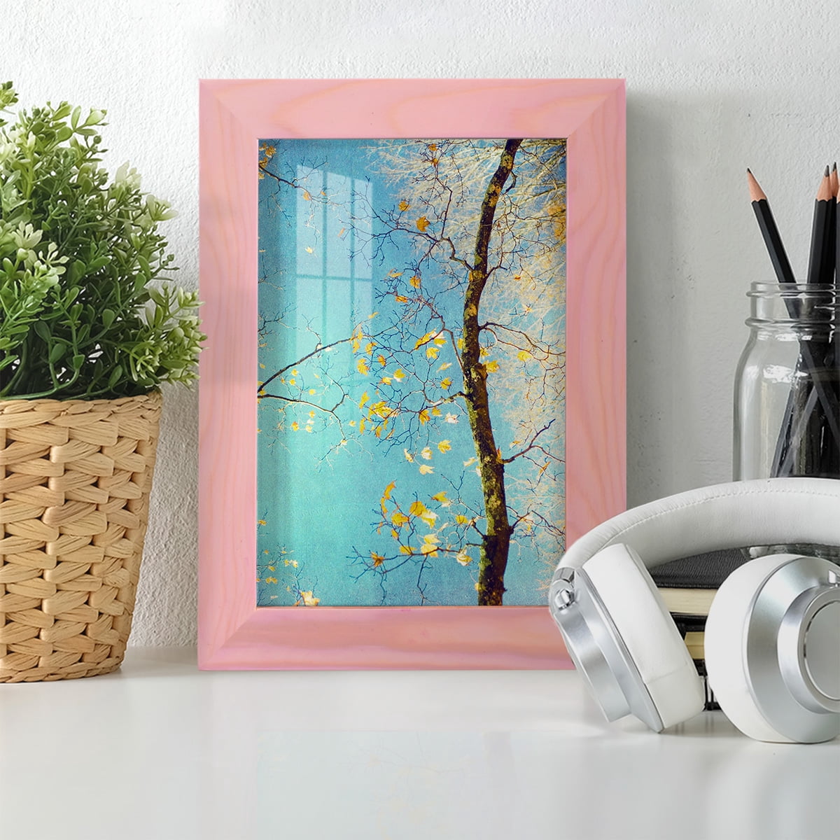 Autumn Tapestry III -Framed Print w/glass-Sunset Pink