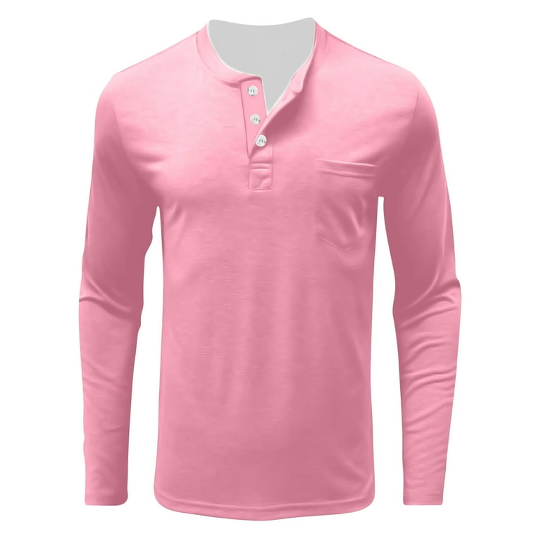 BXINGOHAI Mens Fashion Henley Shirts Long Sleeve Button Cotton T