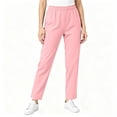 thumbnail image 2 of Dagugfen Womens Scrub Pants Elastic Waist Breathable Straight Leg Full Length Pants Workwear Uniform Pants with Pockets, 2 of 7