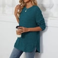 thumbnail image 5 of Lixiuxyad Women's Fashion Long Sleeve Tops Casual Round Neck Ladies Lightweight Top Trendy Flowy,Green XXL, 5 of 7