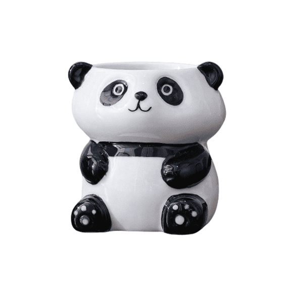 KLYZONIC Mini Ceramic Panda Planter Pot Cute Succulent Pot for Desk Office Home Decor