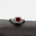 thumbnail image 4 of Uloveido S925 Sterling Silver Red Heart Ring Halo Promise Wedding Rings for Women (Size 7), 4 of 7
