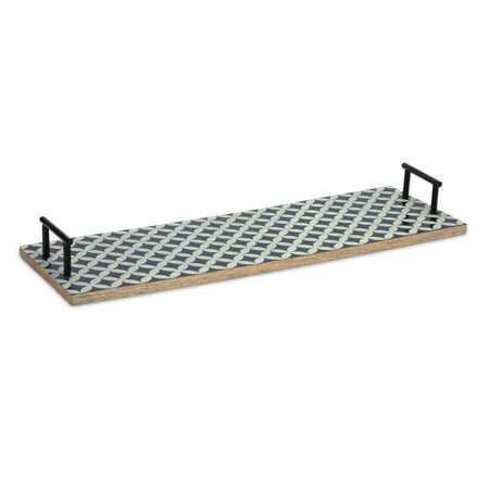 

Melrose International Geometric Handled Mango Wood Decorative Tray - Set of 2