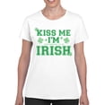 thumbnail image 2 of Kiss Me Im Pretending to Be Irish Funny St. Patricks Day Women's T-shirt, 2 of 3