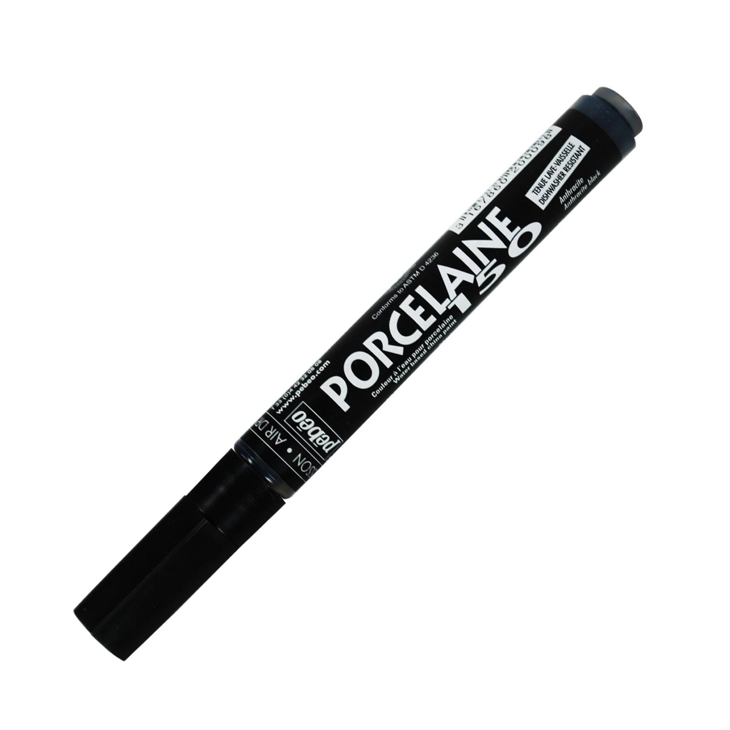 Pebeo 1-Piece Pebeo Porcelaine 150 China Paint Fine Tip Marker Anthracite Black 