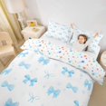 thumbnail image 3 of spefrowx Cute Polka Dot Bow Twin Duvet Cover for Girls, Blue Cartoon Watercolor Twin Bedding, Stars Reversible, 2pcs, 1 Duvet Cover and 1 Pillowcase, 3 of 6