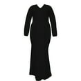 thumbnail image 3 of MAWCLOS Robes Maxi pour Femmes Grande Taille Longue Robe Col en V Décontractée Ample Vacances Manche Noir 4TG, 3 of 3