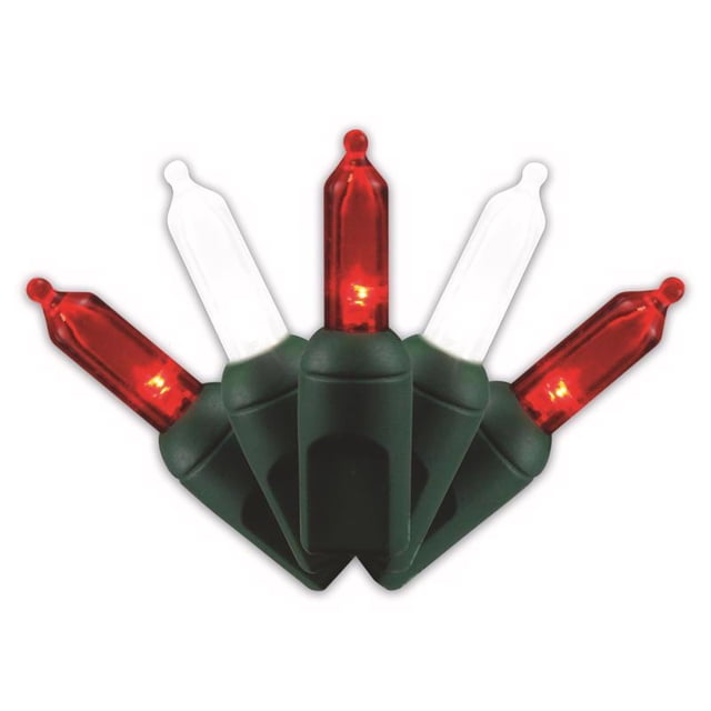 Luces navideñas para celebraciones, LED de platino, T5, rojo/blanco, 50 unidades