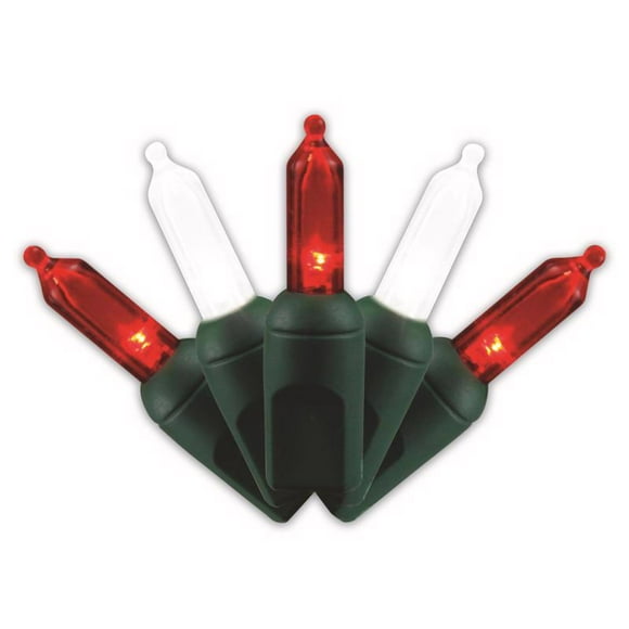 Luces navideñas para celebraciones, LED de platino, T5, rojo/blanco, 50 unidades