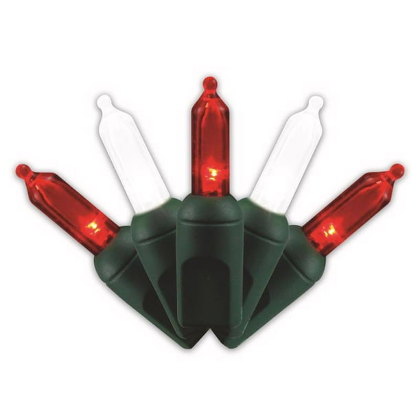 Luces navideñas para celebraciones, LED de platino, T5, rojo/blanco, 50 unidades