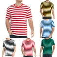 thumbnail image 2 of Men Striped Sailor T Shirt Summer Loose O Neck Top Casual Short Sleeve Tee Sport, 2 of 11