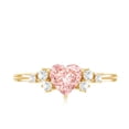 thumbnail image 5 of Rosec Jewels IGI Certified Lab Grown Pink Diamond Heart Engagement Ring (1 Carat, VS1 Grade) - Pink White Diamond Ring - Gift for Women, 18K Yellow Gold, US 7.50, 5 of 9