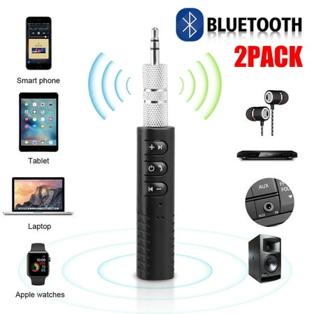 Bluetooth Audio Receiver, EEEkit 2pcs Wireless Bluetooth 4.2 Hands-Free Audio Receiver & Mini 3.5mm Aux Audio Adapter Kits for Headphones/Speakers/Car/Home Streaming Music Stereo Sound System