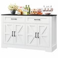 thumbnail image 2 of Homfa Buffet Cabinet with 2 Drawers and 4 Doors, Kitchen Sideboard Storage Cabinet, Farmhouse Coffee Bar Cabinet for Dining Room, White & Brown, Black & White, 2 of 7