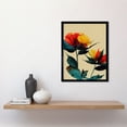 thumbnail image 2 of Botanical Bold Flowering Yellow Red Teal Art Print Framed Poster Wall Decor 12x16 inch, 2 of 5