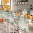 thumbnail image 2 of Fall Pumpkin Chair Covers Set of 4 Eucalyptus Leaves Plant Retro Grain Chair Back Covers Stretch Removable Washable Slipcovers Protector for Dining Room Kitchen Party Decor, 2 of 5