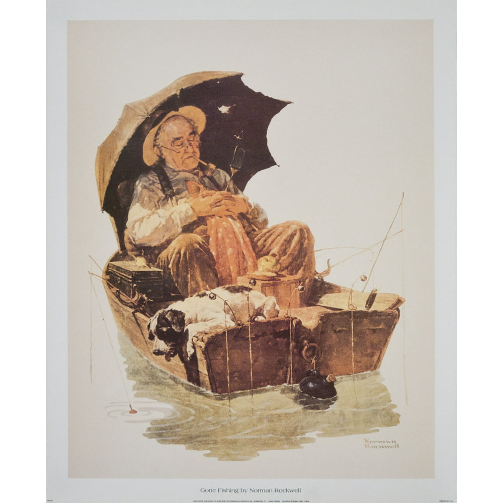 Norman RockwellGone Fishing1992 Poster