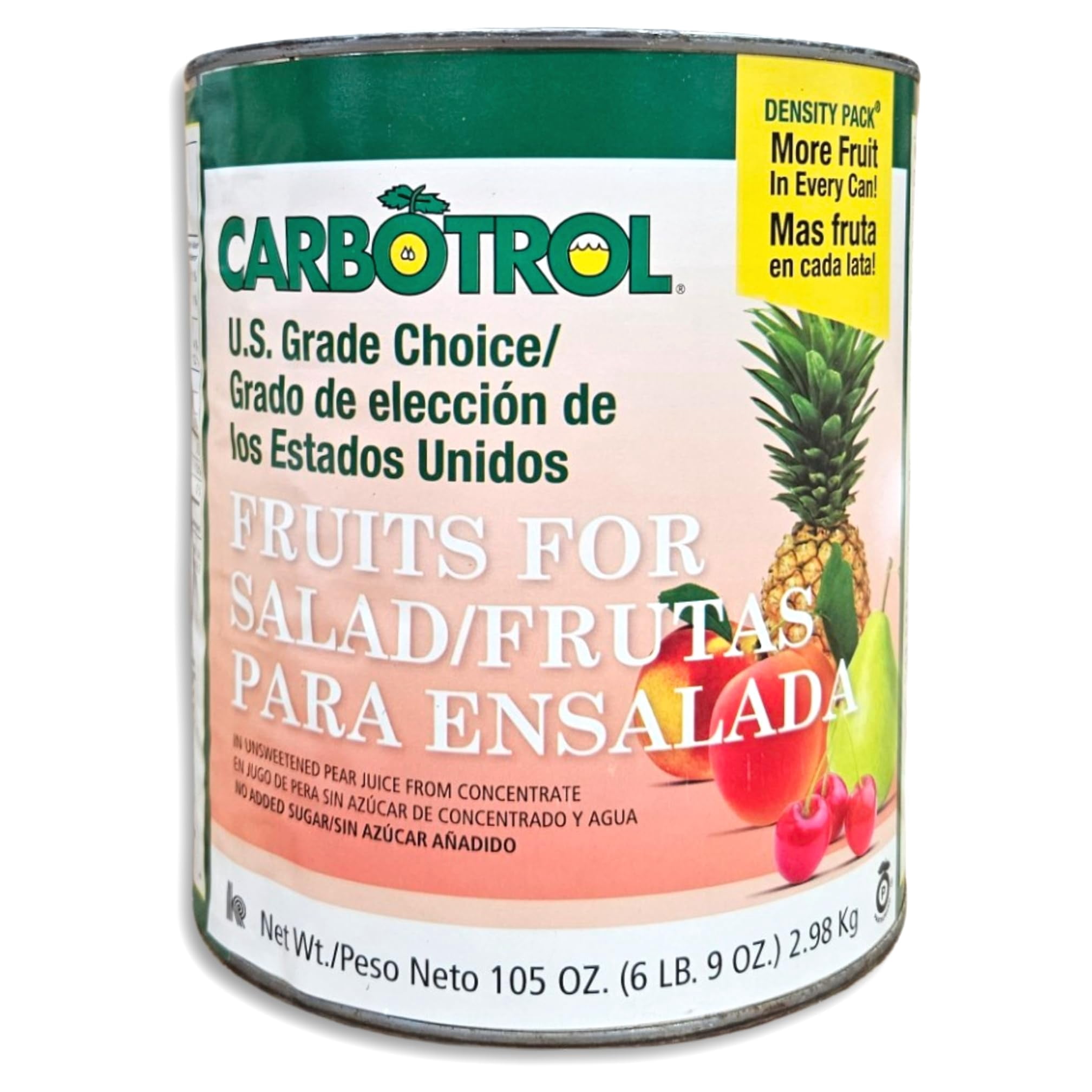 Carbotrol | U.S. Grade Choice Fruit For Salad in Pear Juice Value Pack | 105 Ounce Density Pack Can | Case of 6