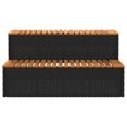 thumbnail image 3 of vidaXL Hot Tub Step Black 100x50x50.5 cm Poly Rattan and Solid Acacia, 3 of 5