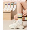 thumbnail image 6 of CoCoMangos Striped Crew Socks for Women, Cotton Retro Novelty Tube Socks Athletic Casual Fun Sock 4 Pairs, Size 5-10, 6 of 7