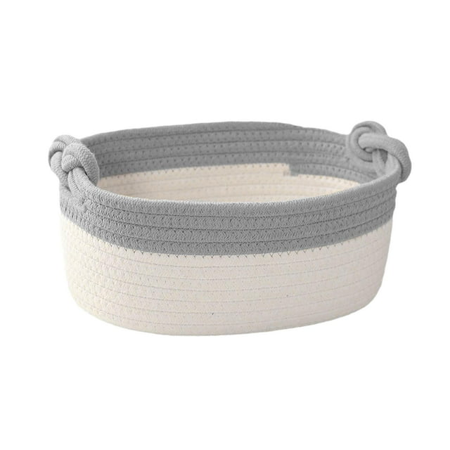 Lipstore Cotton Rope Basket, Shelf Basket Multipurpose Bin Container Decorative Storage Gray