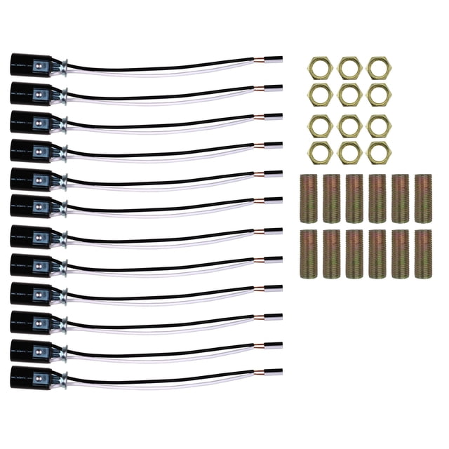 Portalámparas con casquillo E12 Creative Hobbies, paquete de 12, cable de 15 cm