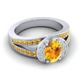 thumbnail image 3 of 2.35 Ct New Oval Cut Citrine Gemstone Bridal Ring for Ladies Solid 18K White Gold Size 3.5 by Diamond-Capitals, 3 of 8