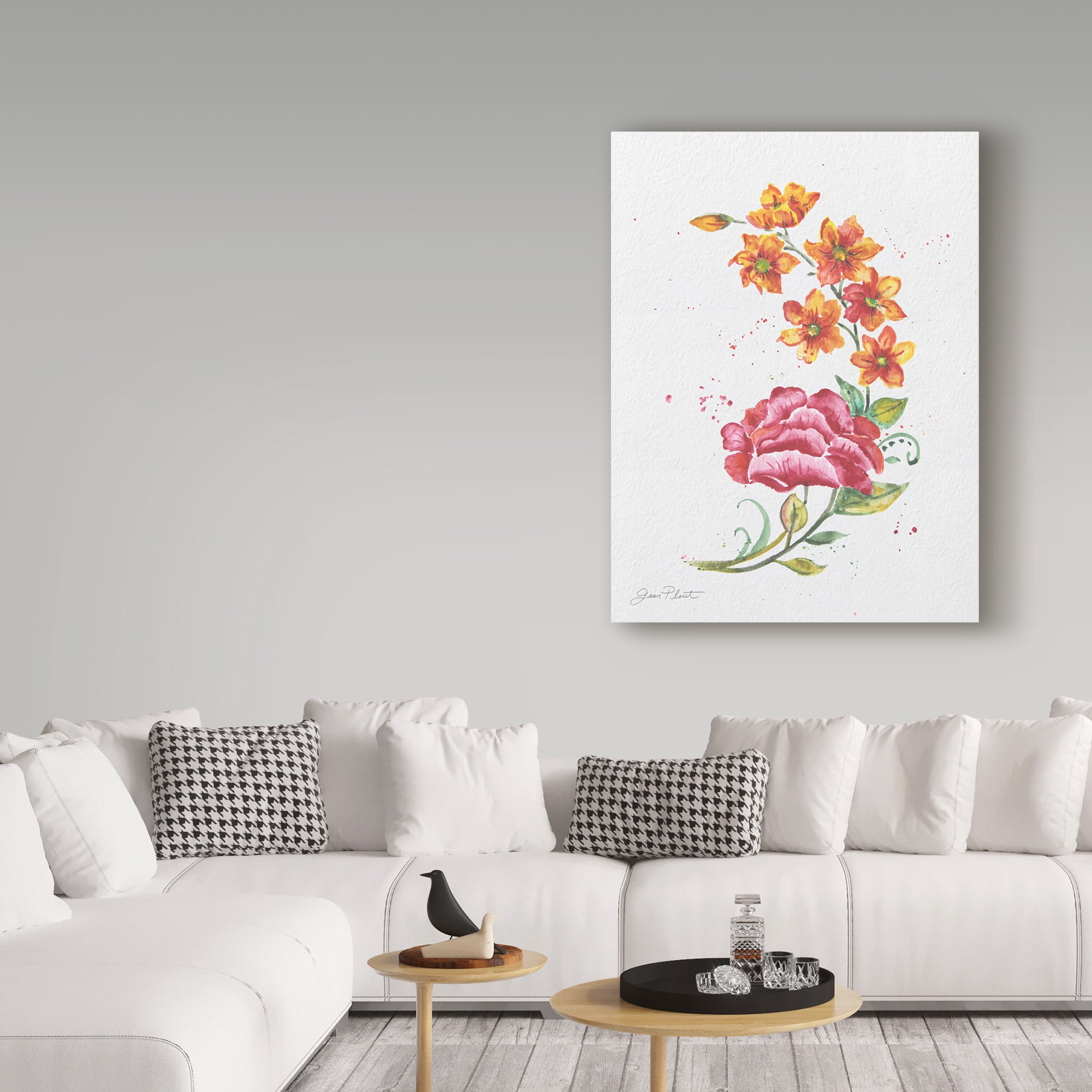 Trademark Fine Art 'Watercolor Flowers 5' Canvas Art by Jean Plout