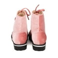 thumbnail image 4 of New Women Cape Robbin Raven-1 Velvet Lace Up Lug Sole Combat Bootie, 4 of 5