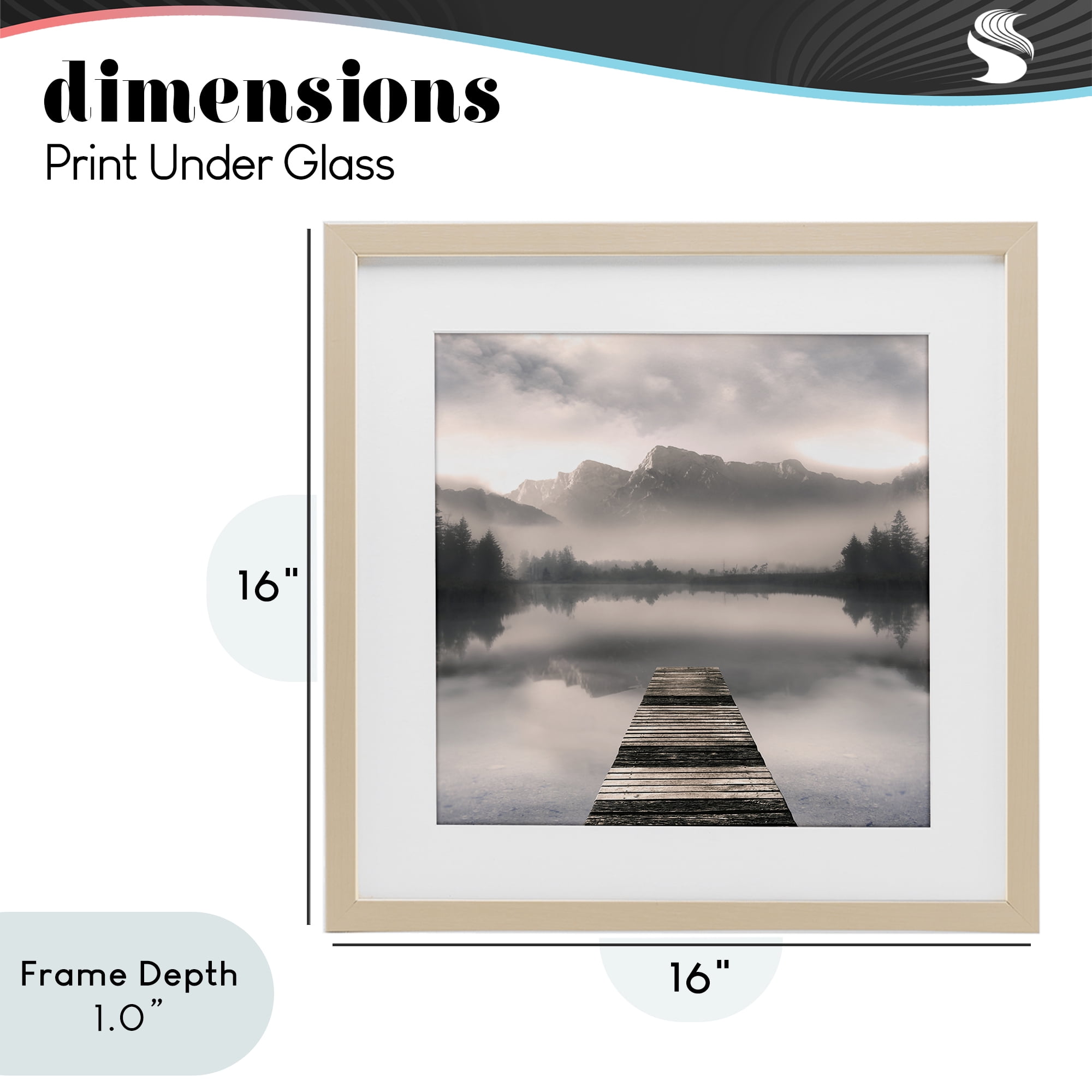 Stupell Industries Calm Reflective Waters & Mountains Birch Framed Print Under Glass, design by Irene Weisz
