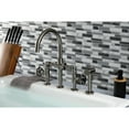 thumbnail image 2 of Kingston Brass KS2334RKX Webb Two-Handle 4-Hole Deck Mount Bridge Kitchen Faucet with Knurled Handle and Brass Side Sprayer in Black Stainless, 2 of 7