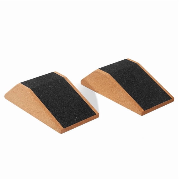 Squat Wedge Block Cork 2 Pack - Non Slip Heel Elevated Wedge and Calf Raise Block - Slant Board for Squats to Avoid Muscle Strain
