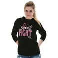 thumbnail image 3 of Support The Fight Breast Cancer Aware Women Plus Size Long Sleeve Graphic Tee Brisco Brands 2X, 3 of 5