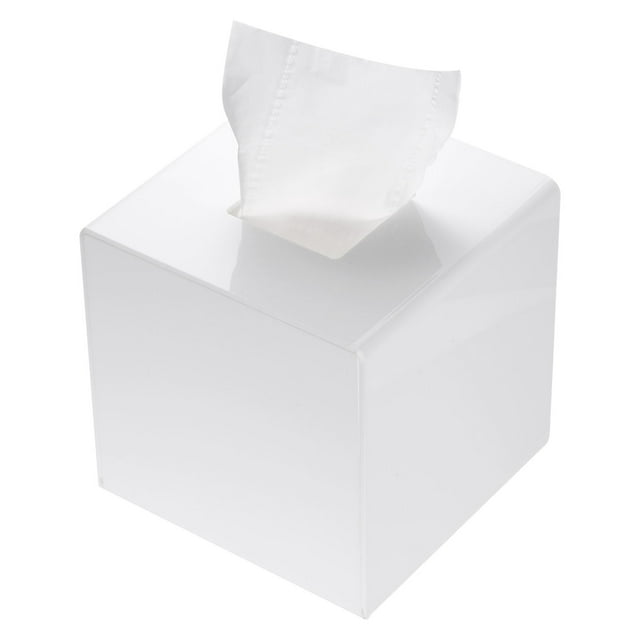 Cubierta para caja de pañuelos Uxcell con base Soporte cuadrado para pañuelos de acrílico Dispensador de papel para pañuelos faciales