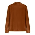 thumbnail image 4 of Womens Velvet Tops And Blouses Dressy Long Sleeve V Neck formal Casual Elegant Button Velvet Tops Loose Work Tunic T Shirts Winter Fall Fashion 2025, 4 of 5