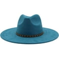 thumbnail image 3 of 10cm Big Wide Brim Fedora Hats for Women Men Western Suede Large Panama Hat Outdoor Caps, 3 of 6