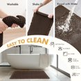 thumbnail image 6 of BGC Set of 2 Waffle Bathroom Rugs, Boho Bath Rugs Non Slip Washable, Super Absorbent Bath Mats, Ultra Soft Rubber Backed Shower Mats for Bathroom Floor, Tub, Chocolate, 17"x24"+18"x30", 6 of 12