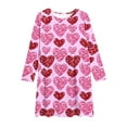thumbnail image 4 of ATOGUTA Girls Dress Long Sleeve Valentines T-Shirt Dresses Kids Spring A-Line Twirly Skater Dresses Size 4T-14, Purple, 4 of 5