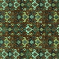 thumbnail image 1 of Ahgly Company Indoor Square Abstract Turquoise Blue Modern Area Rugs, 5' Square, 1 of 4