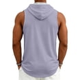 thumbnail image 4 of Yifymode Men's Tank Top Gym Sleeveless Hoodies Summer Casual Hooded Shirts Muscle Bodybuilding Lightweight Sweatshirts,Light Purple L, 4 of 4